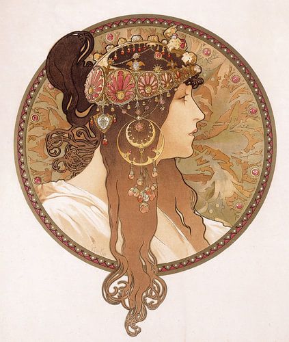 Alphonse Marie Mucha,Byzantijnse kop van een brunette
