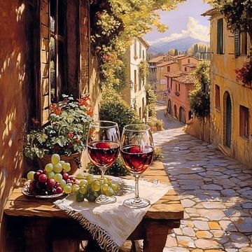 Wijn drinken in Italië van Koffie Zwart