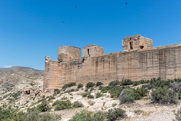 Muraille mauresque de Jayran avec tours à Almeria, Andalousie, Espagne, Europe sur WorldWidePhotoWeb