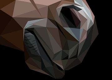 Paard Super Close Up Abstract Low Poly van Yoga Art 15