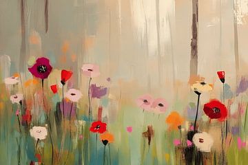 Field of flowers in summer
