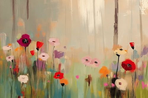 Champ de fleurs en été