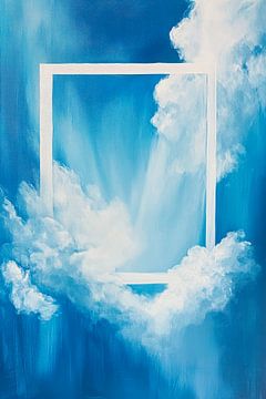 Ciel avec cadre de nuages - Clair et lumineux sur Poster Art Shop