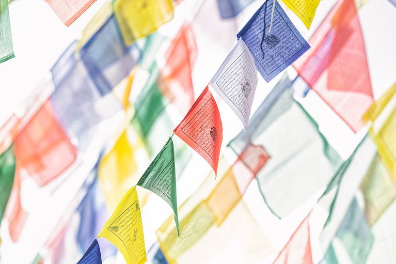 Flying prayer flags in Nepal. by Ron van der Stappen