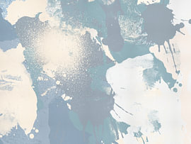 Winterse dynamiek – abstract schilderij in ijsblauw, wit, turquoise en naturel van MadameRuiz
