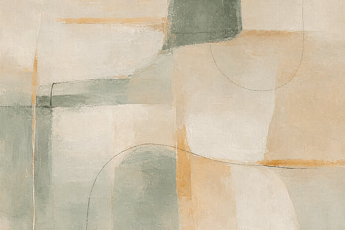 Œuvre d'art scandinave abstraite aux formes géométriques