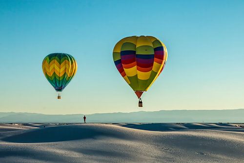 Hete luchtballonnen boven White Sands, New Mexico USA