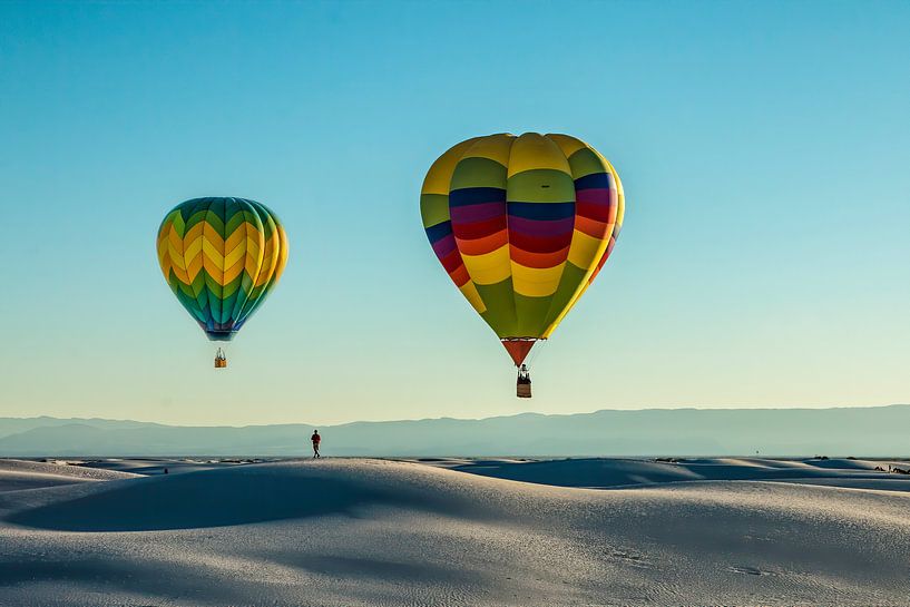 Hot air balloons over White Sands, New Mexico USA by Gert Hilbink