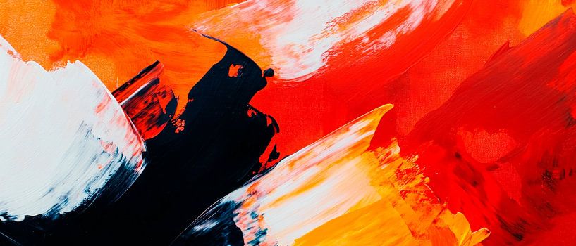 Farbexplosion in Rot und Schwarz von Poster Art Shop