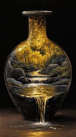 Une rivière dans un vase en pierre sur TheXclusive Art