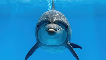 Vooraanzicht van een dolfijn onder water