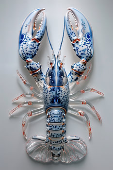 Lobster Luxe - Verre Swarovski bleu Delft