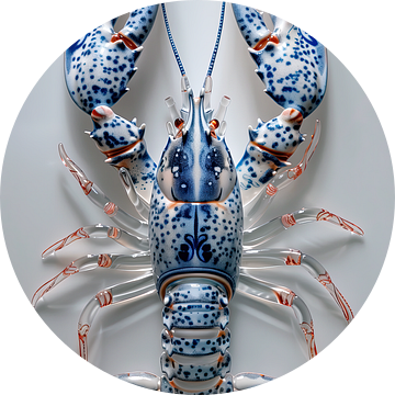 Lobster Luxe - Delfst blauw Swarovski glas van Marianne Ottemann - OTTI