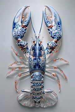 Lobster Luxe - Delfst blauw Swarovski glas