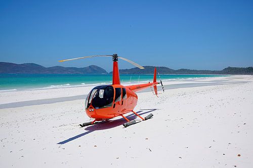 De helikopter die ons naar Whitehaven Beach bracht