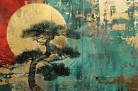 malerisches Japan Baum und Mond von Egon Zitter Miniaturansicht