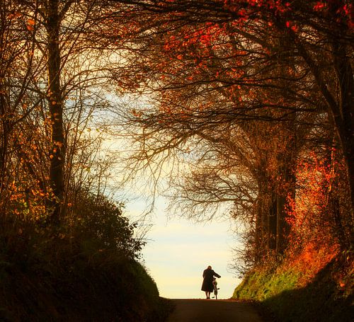 Alte Dame und ihr Fahrrad