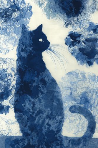 Katze am Fenster Silhouette