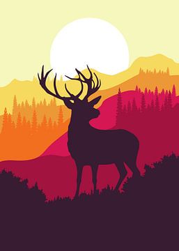 Flat Forest Deer by Dico Hendry