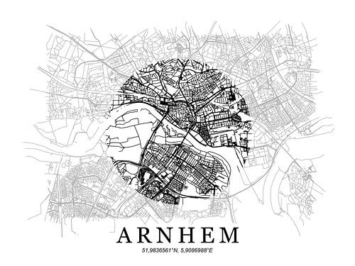 Gestylde plattgrond van Arnhem van Peter Hooijmeijer