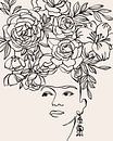 Woman with flowers in her hair by Cats & Dotz thumbnail