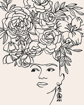 Woman with flowers in her hair by Cats & Dotz