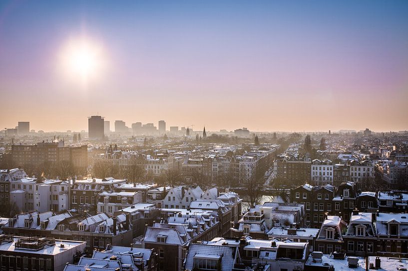 View over Amsterdam by Leon Weggelaar