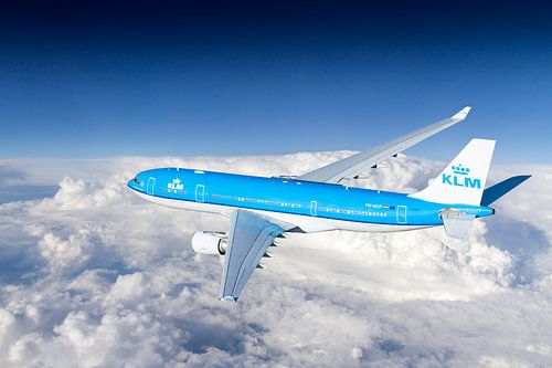 KLM Airbus A330-200 at cruising altitude by Jeffrey Schaefer