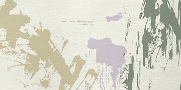 Abstrakte minimalistische Kunst in Wild Wonder Flexa Farben in weiß, gold, rosa, grün von Dina Dankers