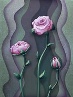 Drie roze rozen