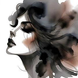 Watercolour female portrait by Jessica Berendsen