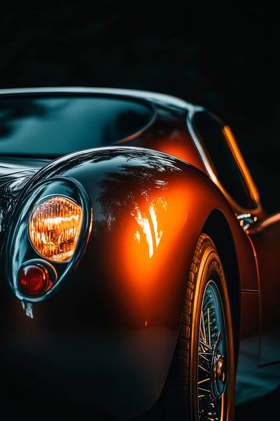 Oldtimer-Rückansicht bei Nacht von Poster Art Shop