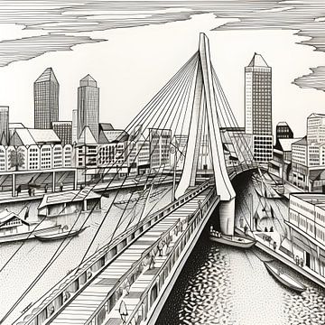 Rotterdam in de stijl van Escher van Artsy