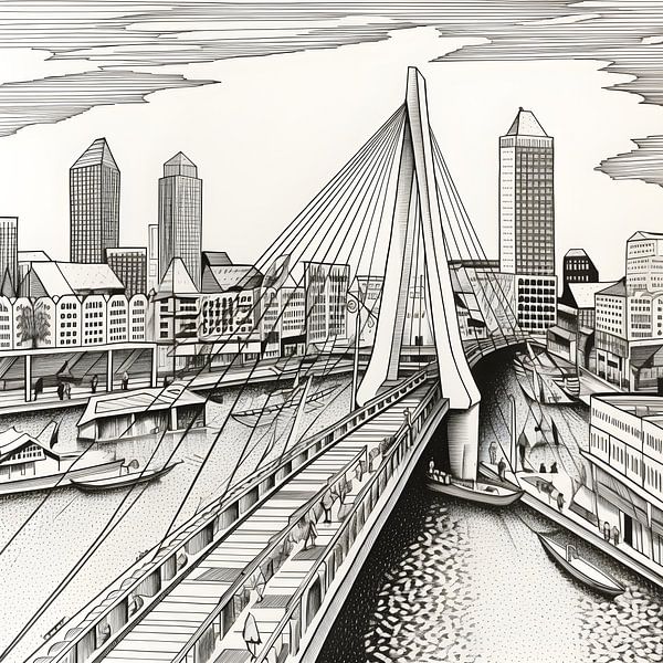 Rotterdam in the style of Escher by Artsy