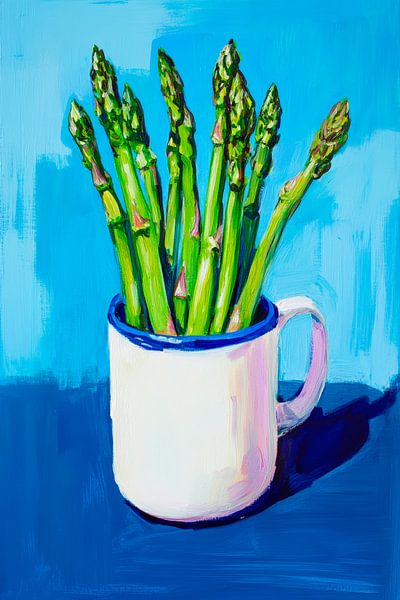 Grüner Spargel im Becher von Poster Art Shop