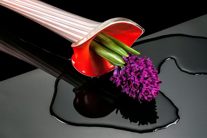 overturned vase with hyacinth by Gerhard de Wit