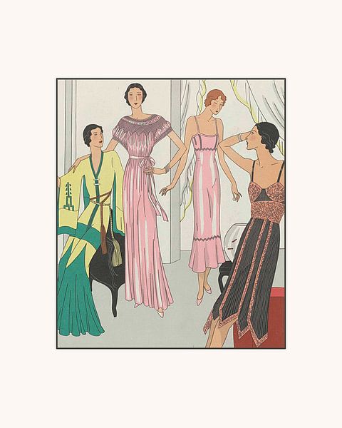 The elegant evening | Historic Art Deco Fashion print | Vintage Advertisement by NOONY
