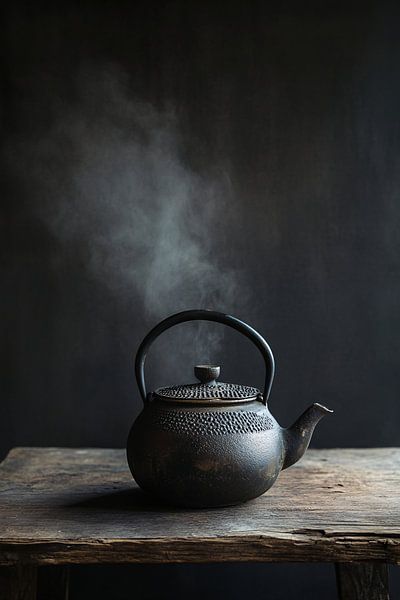 Vintage cast iron teapot steam by Art & Soul Creations