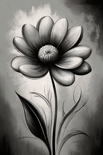 Abstracte Monochrome Bloem in Schaduwspel