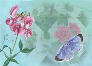 Lathyrus mit Baum blau