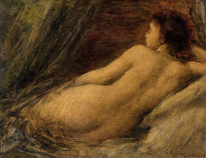 Reclining Nude, Henri Fantin-Latour by Meesterlijcke Meesters