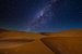 Ligne de jeu dans les dunes de sable de Sossusvlei, Namibie sur Rietje Bulthuis