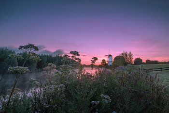Molen De Vlinder aan de rivier de Linge in de Betuwe