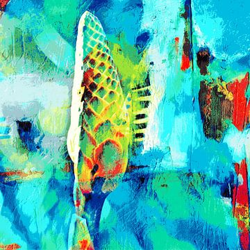 een aloëbloemknop mixed media van Werner Lehmann