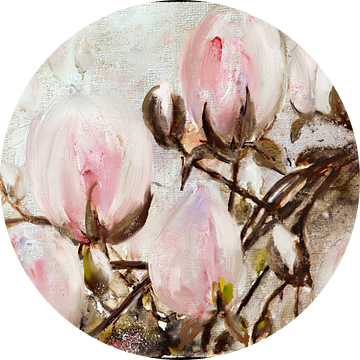 Bloemenschilderij - Magnolia Bloesem