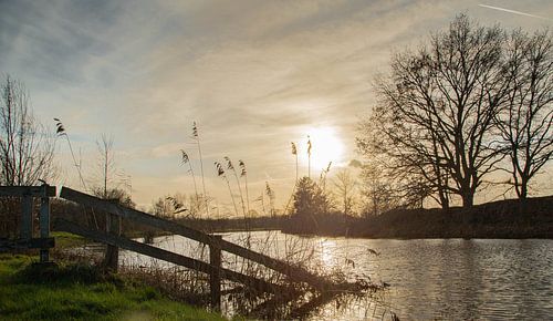 Zonsondergang bij de Regge.