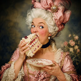 Madame Pompadour beim Tortenessen im Rokoko-Porträt von Floral Abstractions
