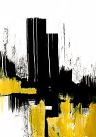 Inkt zwart geel abstract