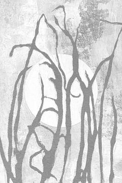 Ikigai. Gras und Mond. Abstrakte minimalistische Zen-Kunst. Japandi-Stil IV von Dina Dankers
