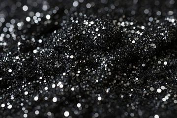 Texture noire argentée pailletée abstraite sur De Muurdecoratie
